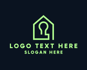 Simple Lightbulb House logo
