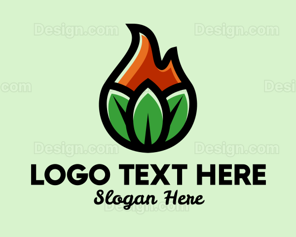 Nature Leaf Flame Logo