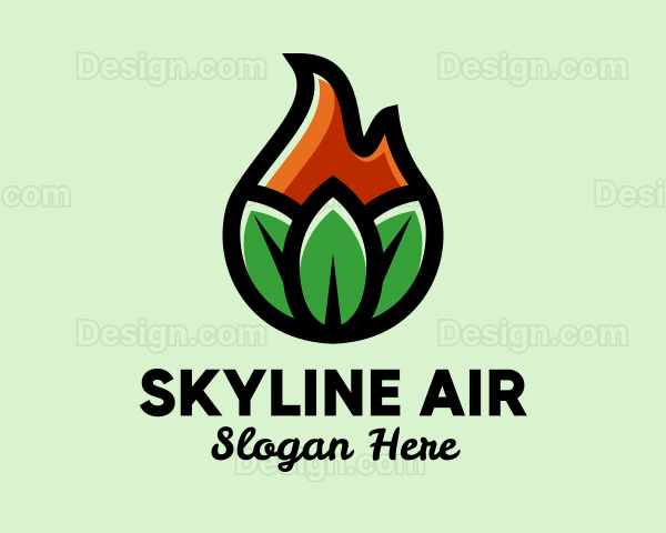 Nature Leaf Flame Logo