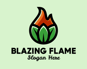 Nature Leaf Flame logo design