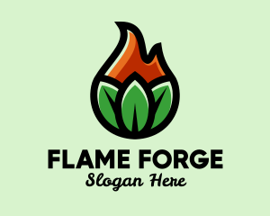 Nature Leaf Flame logo design