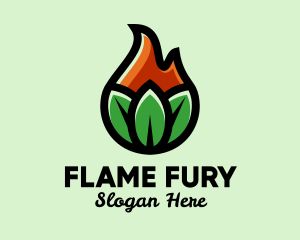 Nature Leaf Flame logo design