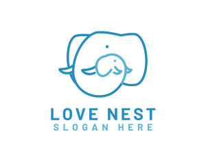 Mother Elephant Love logo design