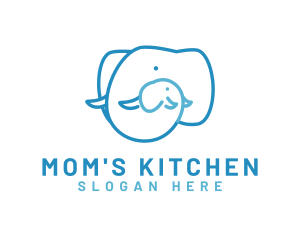 Mother Elephant Love logo design