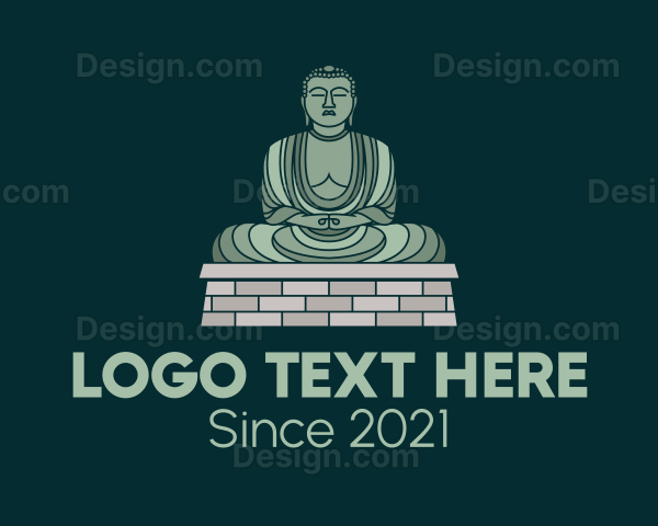 Green Buddha Statue Logo