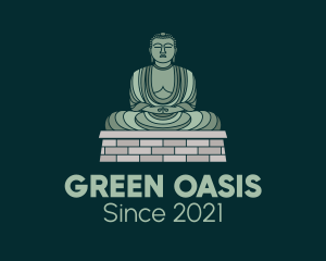 Green Buddha Statue logo design