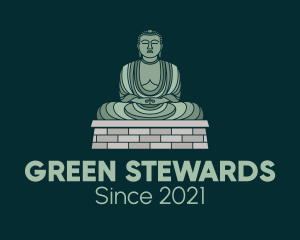 Green Buddha Statue logo design