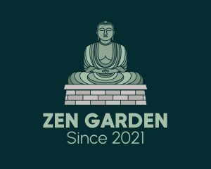 Green Buddha Statue logo