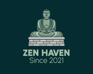 Green Buddha Statue logo