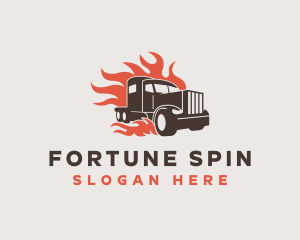 Flame Truck Courier Logo