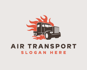 Flame Truck Courier logo design