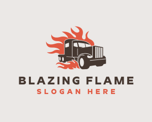 Flame Truck Courier logo design