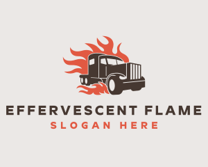 Flame Truck Courier logo design