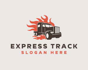 Flame Truck Courier logo design