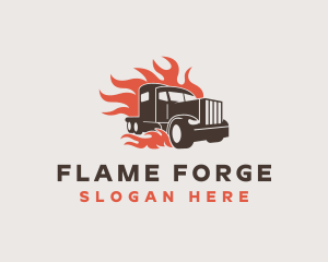 Flame Truck Courier logo design