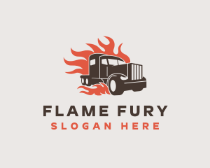 Flame Truck Courier logo design