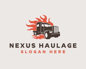 Flame Truck Courier logo design