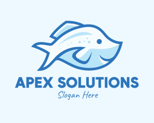 Blue Trout Fish logo design