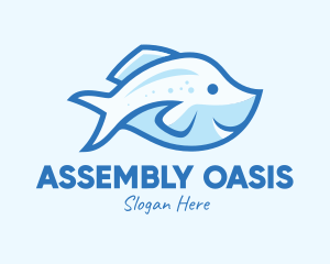 Blue Trout Fish logo design