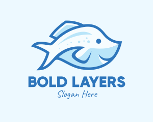 Blue Trout Fish logo design