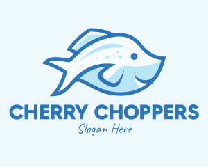 Blue Trout Fish logo design