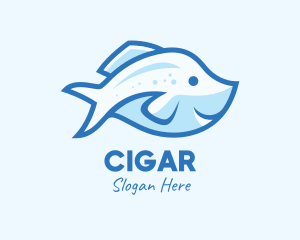 Blue Trout Fish logo design