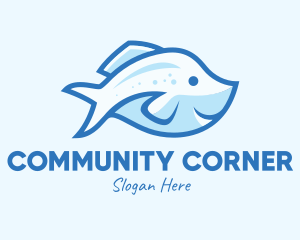 Blue Trout Fish logo design