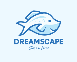 Blue Trout Fish logo design