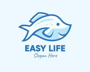 Blue Trout Fish logo design