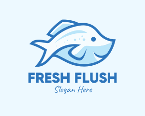 Blue Trout Fish logo design