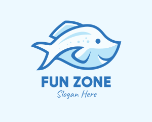 Blue Trout Fish logo design