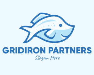 Blue Trout Fish logo design