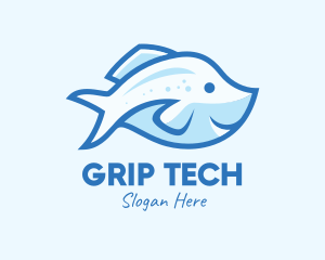 Blue Trout Fish logo design