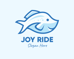 Blue Trout Fish logo design