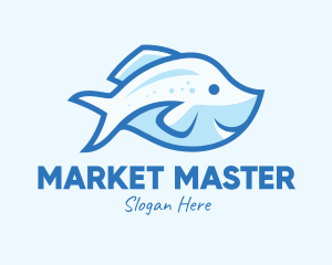 Blue Trout Fish logo design