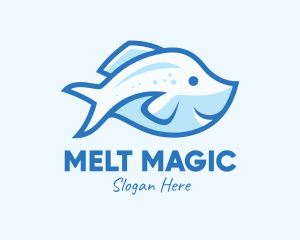 Blue Trout Fish logo design