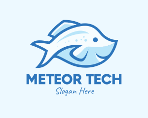 Blue Trout Fish logo design