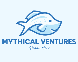 Blue Trout Fish logo design