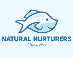 Blue Trout Fish logo design