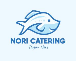 Blue Trout Fish logo design