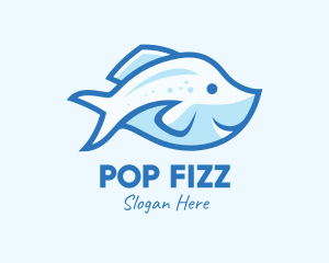 Blue Trout Fish logo design