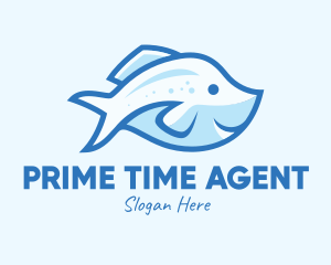 Blue Trout Fish logo design