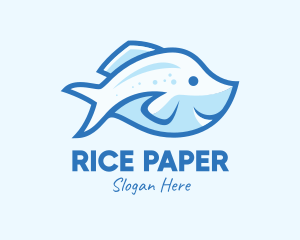 Blue Trout Fish logo design