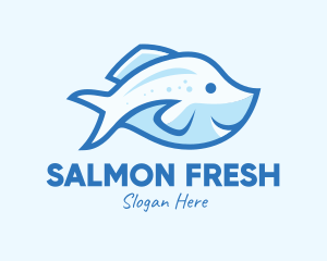 Blue Trout Fish logo design