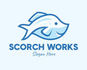 Blue Trout Fish logo design