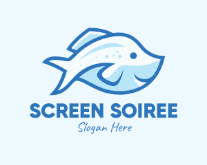 Blue Trout Fish logo design