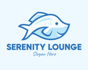 Blue Trout Fish logo design