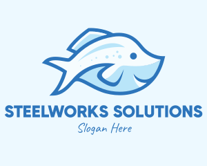 Blue Trout Fish logo design