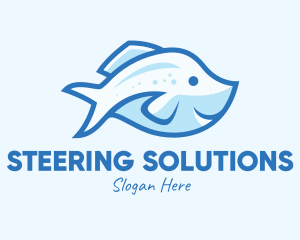 Blue Trout Fish logo design