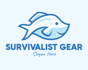 Blue Trout Fish logo design